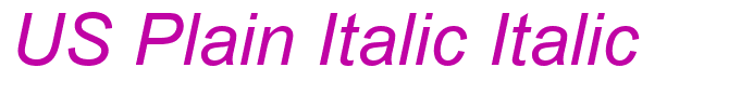 US Plain Italic Italic